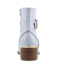 Journee Collection Women's Elley Buckle Strap Block Heel Booties