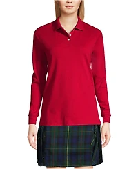 Lands' End Women's Tall Long Sleeve Interlock Polo Shirt