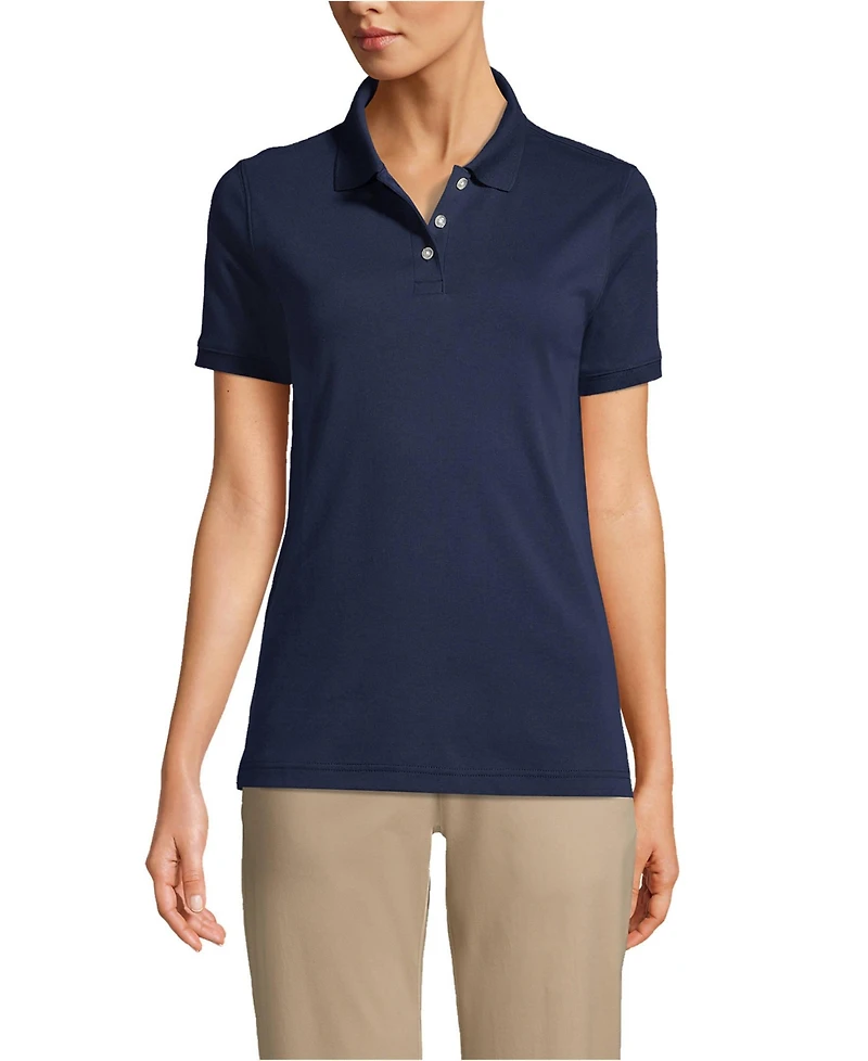 Lands' End Women's Tall Short Sleeve Interlock Polo Shirt