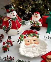 Spode Christmas Tree Black & White Snowman Cookie Jar