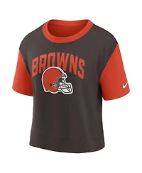 Women's Nike Orange, Brown Cleveland Browns High Hip Fashion T-shirt