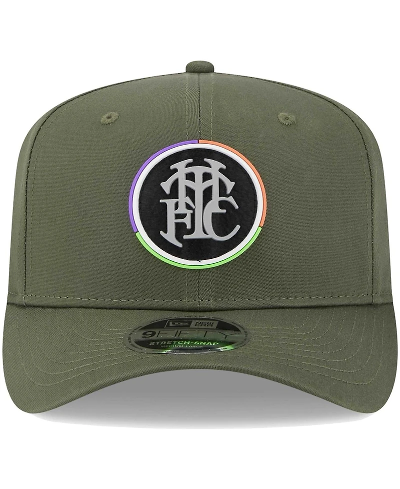 Men's New Era Olive Tottenham Hotspur Flock 9FIFTY Adjustable Hat