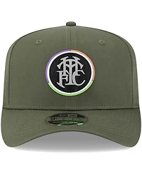 Men's New Era Olive Tottenham Hotspur Flock 9FIFTY Adjustable Hat