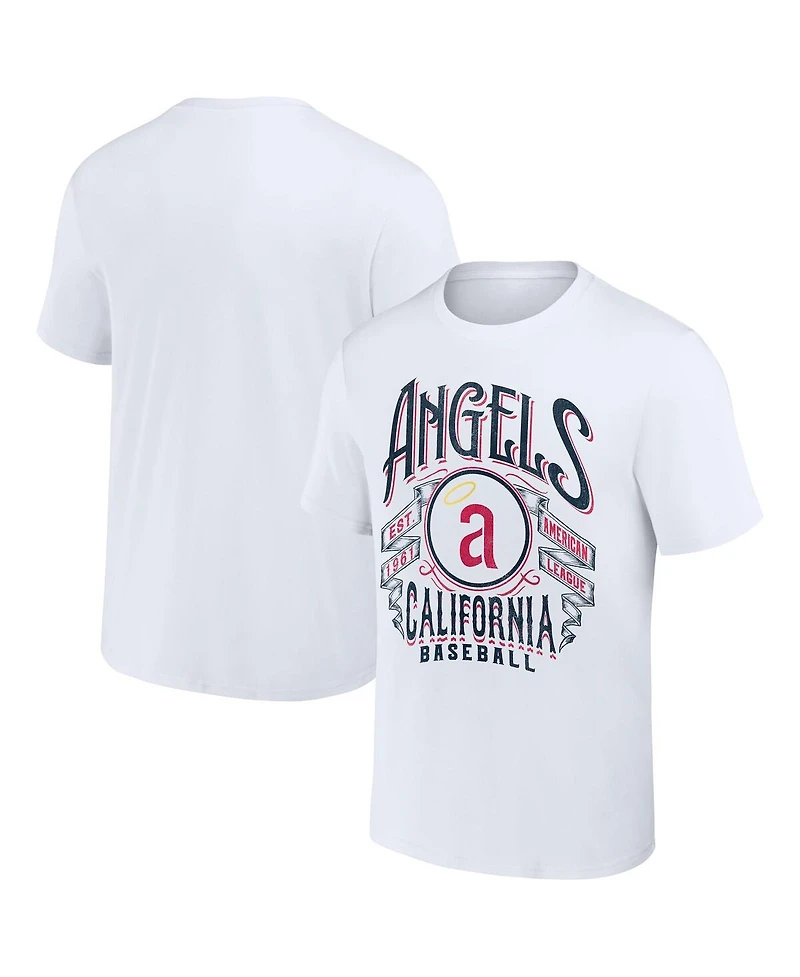 Men's Darius Rucker Collection by Fanatics White California Angels Cooperstown Distressed Rock T-shirt
