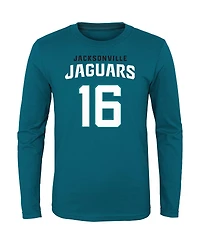 Big Boys Trevor Lawrence Teal Jacksonville Jaguars Mainliner Player Name and Number Long Sleeve T-shirt