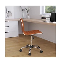 Merrick Lane Amelie Home Office Chair Ergonomic Executive Ribbed Low Back Armless Computer Desk - Base, Frame & Border