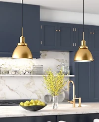 Hudson & Canal Madison 12" Metal Shade Wide Pendant
