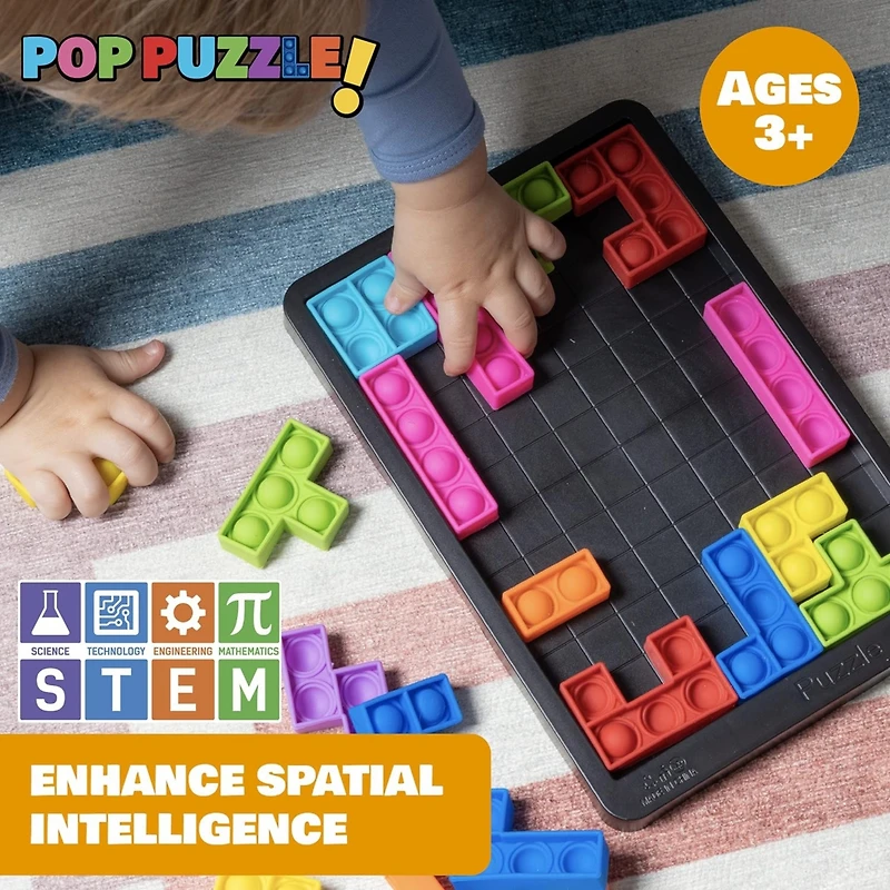 Power Your Fun Pop Puzzle Popper Fidget Game - Black