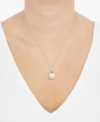 Honora Cultured Freshwater Pearl (9mm) and Diamond Accent Pendant 18" Necklace 14k Gold