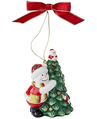 Spode Christmas Tree Snowman Tree Hugger Ornament