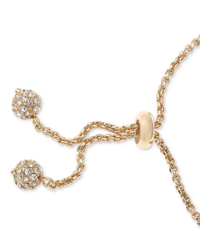 Holiday Lane Gold-Tone Multicolor Crystal Slider Bracelet, Created for Macy's