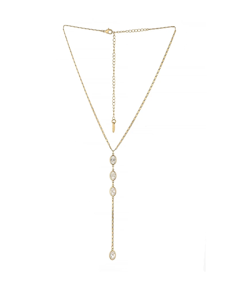 Ettika Sparkle Dip 18K Gold Plated Lariat Necklace