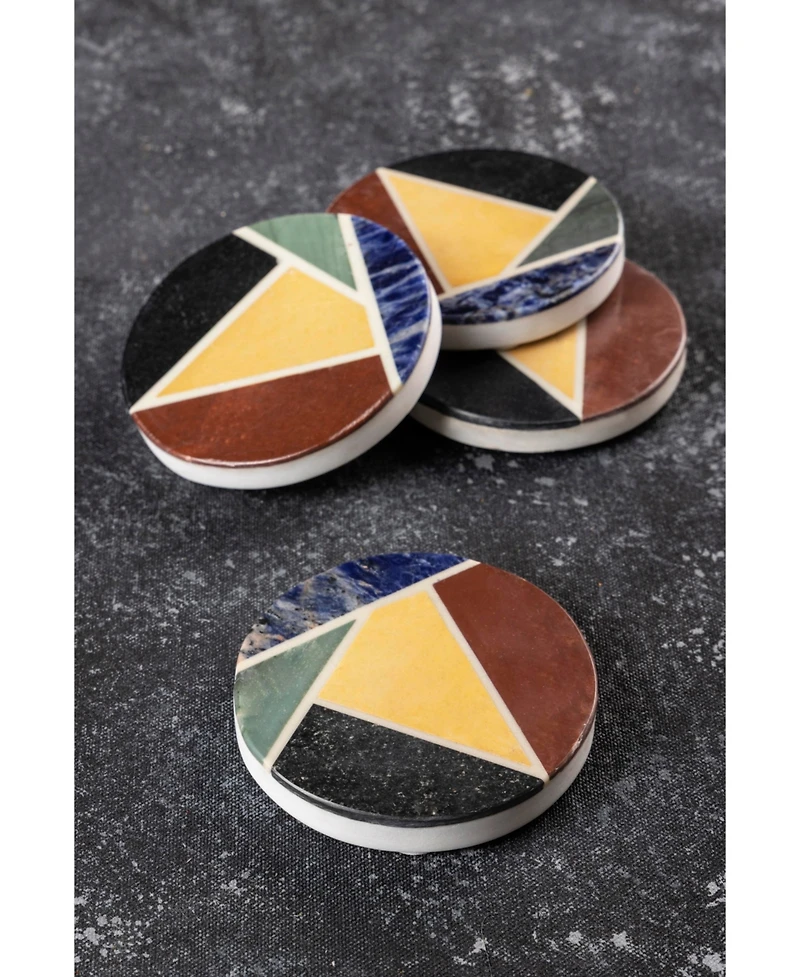 Gauri Kohli Bennett Marble Coasters, Set of 4