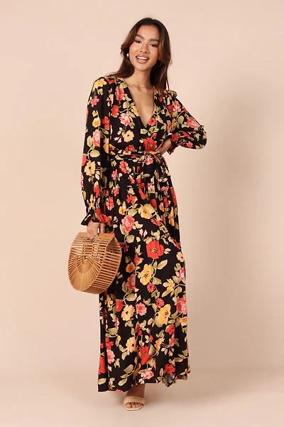 Petal and Pup Women's Wrap Jacket Maxi Dress