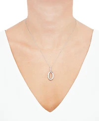 Diamond Interlocking Oval Pendant Necklace (1/4 ct. t.w.) in Sterling Silver & 14k Gold-Plate, 16" + 4" extender