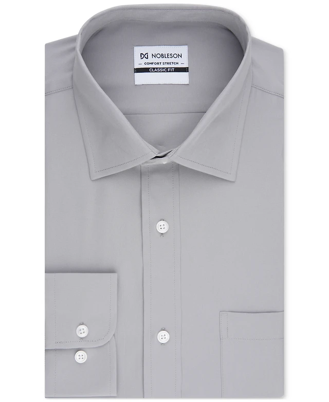 Nobleson Men Classic-Fit Solid Color Dress Shirt