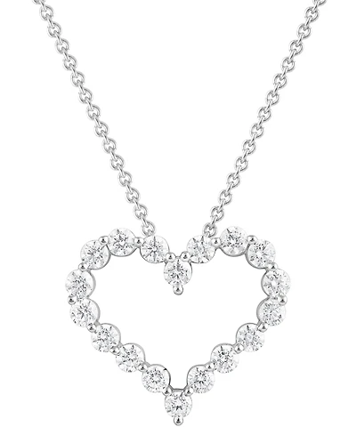 Diamond Heart 18" Pendant Necklace (1-1/2 ct. t.w.) in 14k White Gold