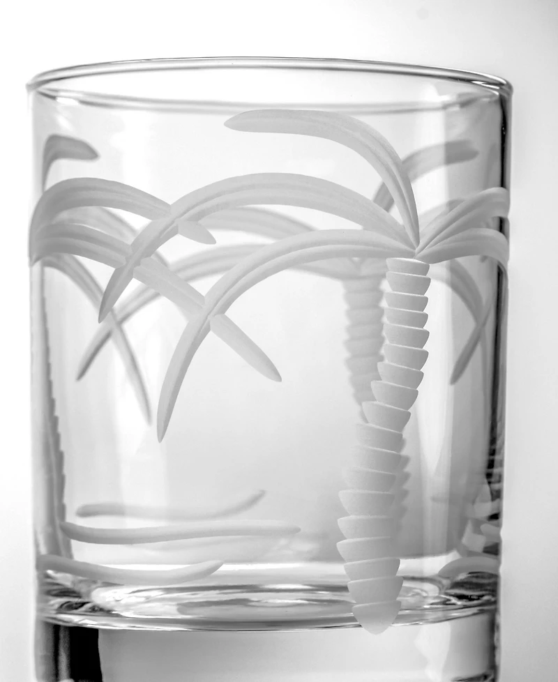 Rolf Glass Palm Tree Double Old Fashioned Glass 13oz