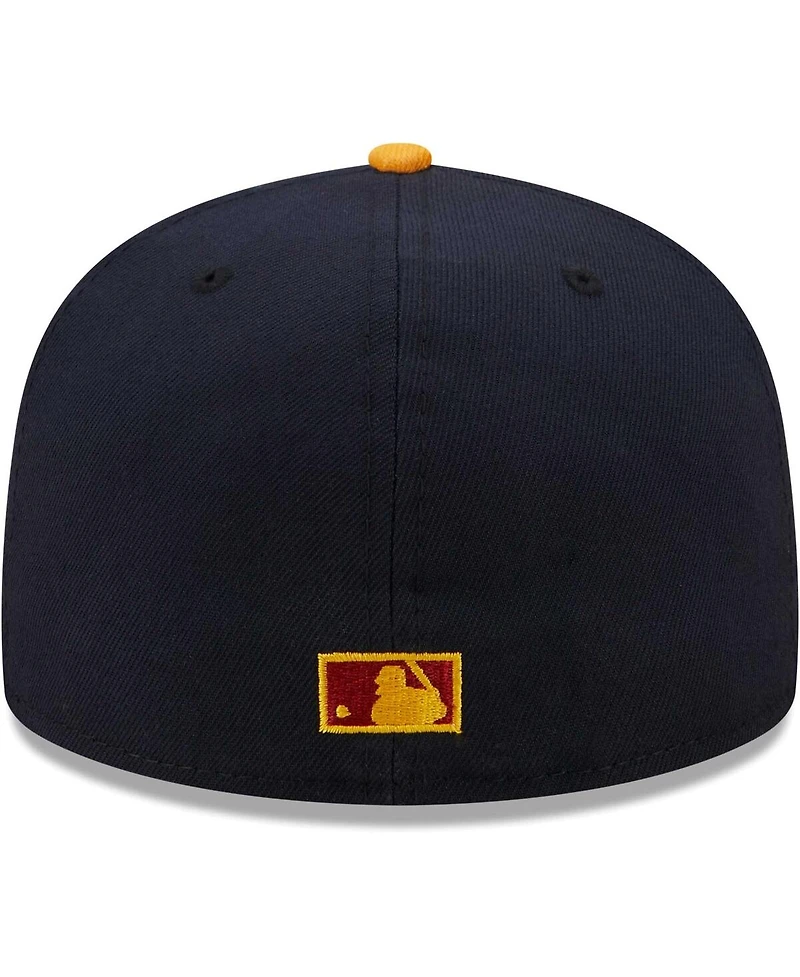 Men's New Era Navy, Gold Cincinnati Reds Primary Logo 59FIFTY Fitted Hat