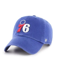 Men's '47 Brand Royal Philadelphia 76ers Clean-Up Adjustable Hat