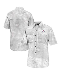 Men's Colosseum White Arizona Wildcats Realtree Aspect Charter Full-Button Fishing Shirt