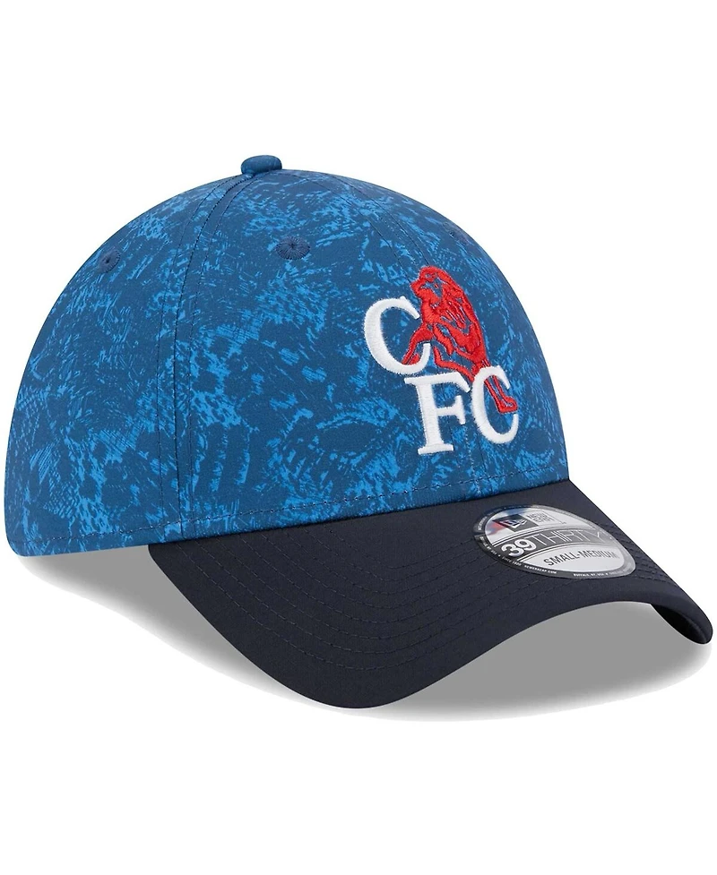 Men's New Era Blue, Navy Chelsea Retro All Over Print 39THIRTY Flex Hat