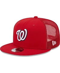 Men's New Era Red Washington Nationals Team Color Trucker 9FIFTY Snapback Hat