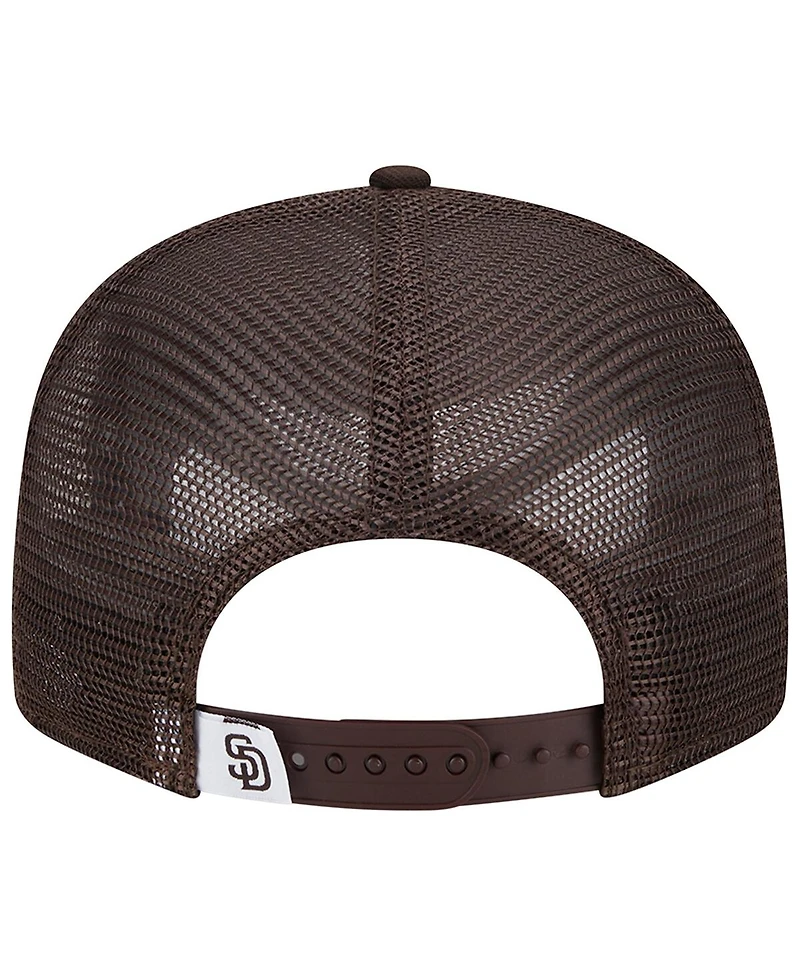 Men's New Era Brown San Diego Padres Team Color Trucker 9FIFTY Snapback Hat