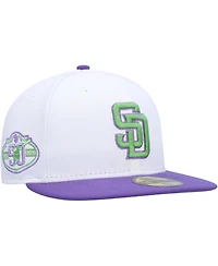 Men's New Era White San Diego Padres 50th Anniversary Side Patch 59FIFTY Fitted Hat