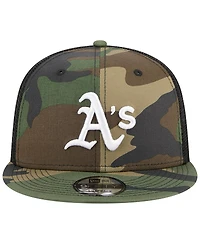 Men's New Era Camo Oakland Athletics Woodland Camo Trucker 9FIFTY Snapback Hat
