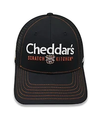 Men's Checkered Flag Sports Black Kyle Busch Cheddar's Trucker Adjustable Hat