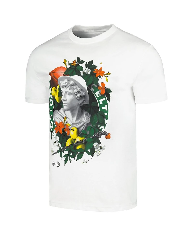 Men's and Women's Nba x Kathy Ager White Boston Celtics Identify Artist Series T-shirt