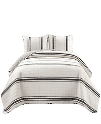 Lush Decor Farmhouse Stripe Reversible Cotton 3-Piece Quilt Set