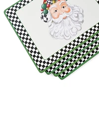 Spode Christmas Tree Black & White Mixed Snowman & Santa Placemats, Set of 4