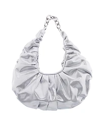 Nina Ruched Metallic Hobo