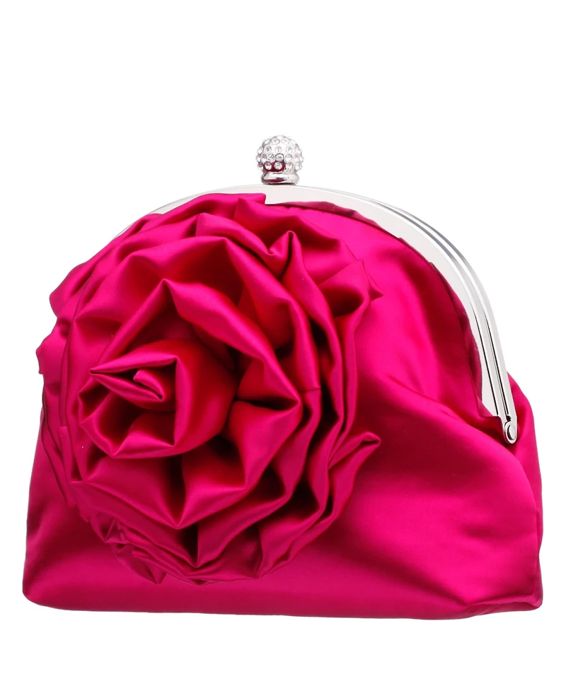 Nina Flower Embellished Frame Crossbody Clutch