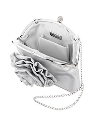Nina Flower Embellished Frame Crossbody Clutch