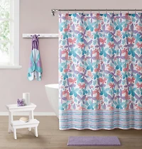 Kate Aurora Kate Aurora Complete 5 Piece Juvi Butterfly Themed Fabric Shower Curtain Bathroom Set