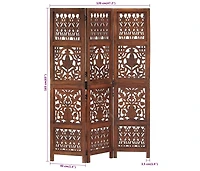 vidaXL Hand Carved 3-Panel Room Divider 47.2"x65" Solid Mango Wood