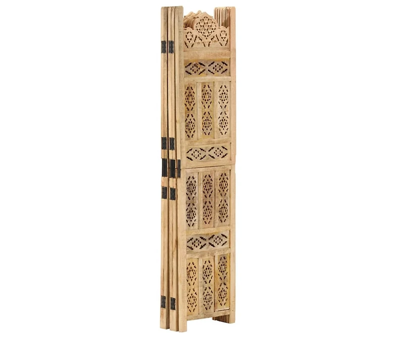 vidaXL Hand carved 5-Panel Room Divider 78.7"x65" Solid Mango Wood