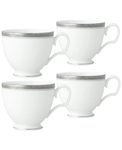 Noritake Charlotta Platinum 4 Piece Cups Set, Service for 4