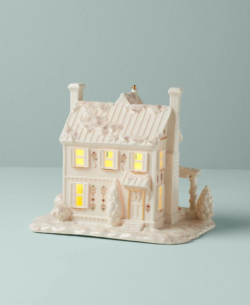Lenox Mistletoe Park Lighted Farmhouse Figurine, Exclusively at Macy's