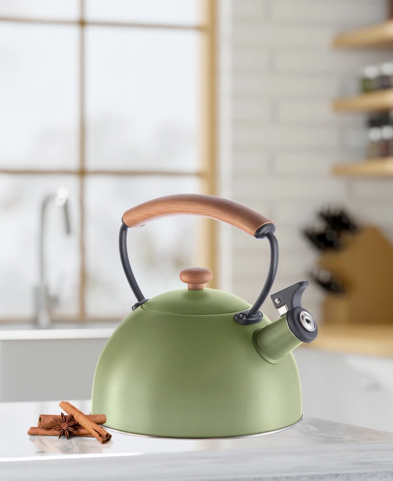 Oggi 2.5 Litre Whistling Tea Kettle with Wood Handle