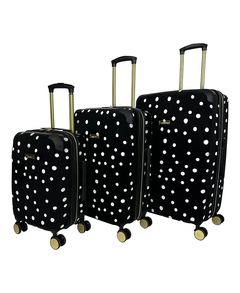 Jenni Chan Polka Dot 3-Piece Hardside Spinner Set