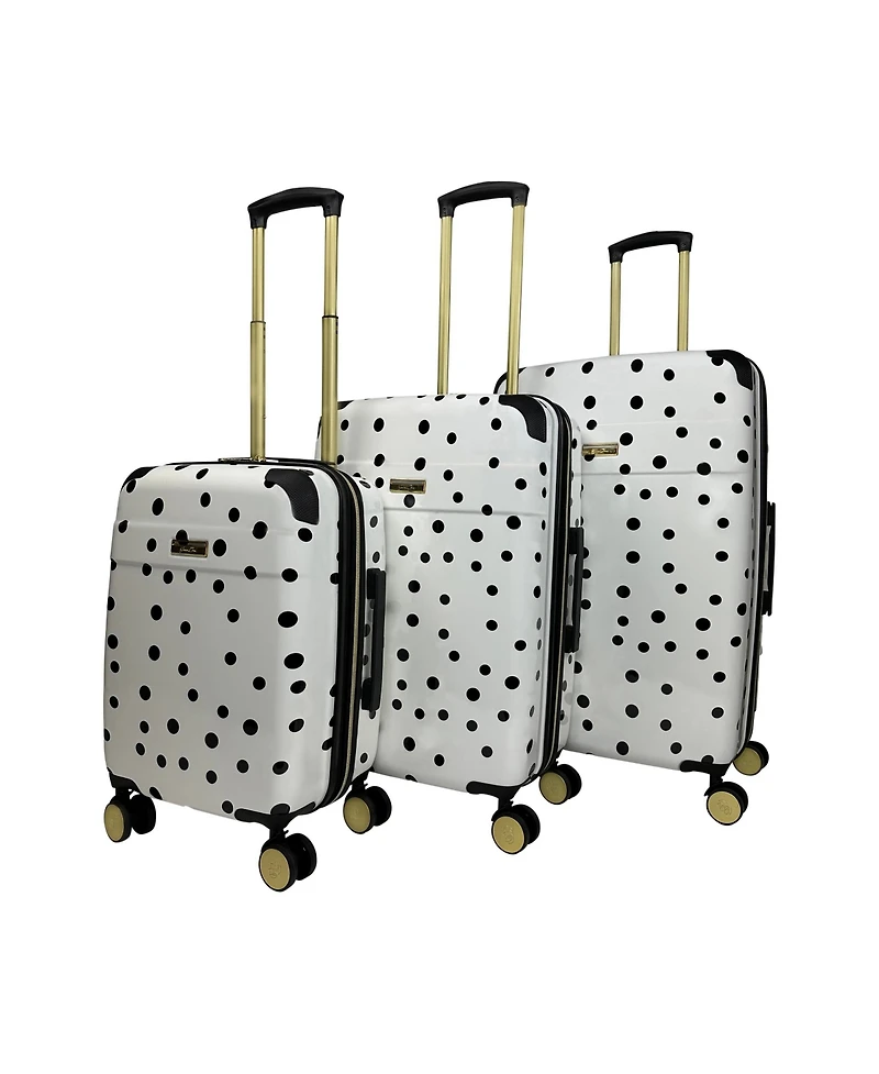 Jenni Chan Polka Dot 3-Piece Hardside Spinner Set
