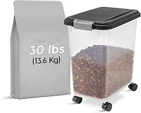 Iris 33qt/25lbs Airtight Pet Food Storage Container, Black