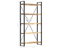 5-Tier Bookcase 35.4"x11.8"x70.9" Solid Mango Wood