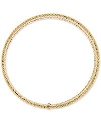 Multi-Layered Textured Bangle Bracelet in 10k Tri-Color Gold