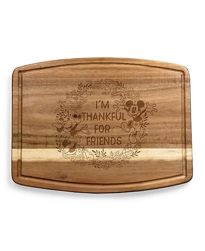 Disney's Mickey Minnie Mouse Thanksgiving Ovale Acacia Cutting Board