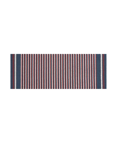 Nautica Polyvinyl Chloride Loop Utility Indoor or Outdoor Striped Mat, 17.5" x 48"